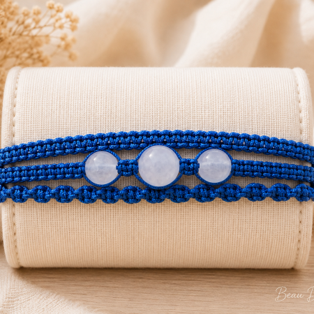Moonstone Adjustable Macramé Bracelet – Intuition • New Beginnings • Balance