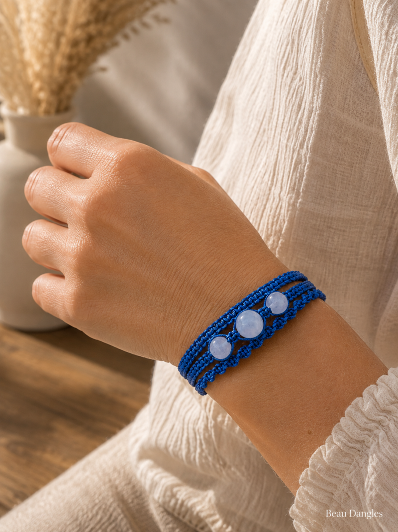 Moonstone Adjustable Macramé Bracelet – Intuition • New Beginnings • Balance
