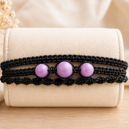 Amethyst Adjustable Macramé Bracelet – Calm • Clarity • Inner Peace