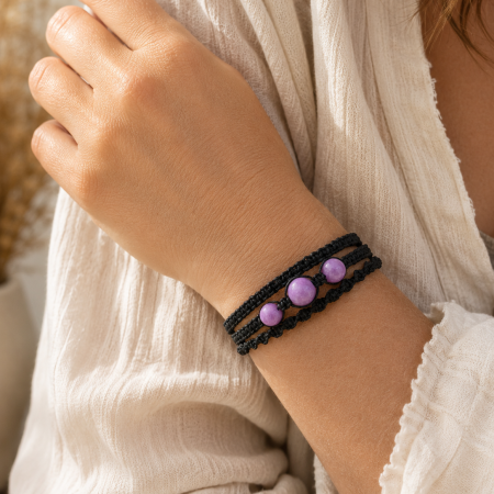 Amethyst Adjustable Macramé Bracelet – Calm • Clarity • Inner Peace