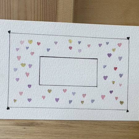 Imperfect Tiny Heart Postcard Design - | Hand-Painted Watercolour
