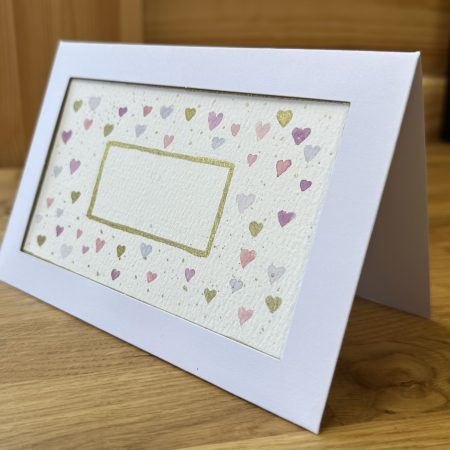 Pink and Purple Heart Postcard Design | Hand-Painted Watercolour