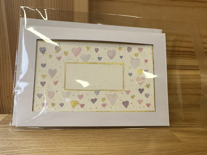 Pink and Purple Heart Postcard Design | Hand-Painted Watercolour