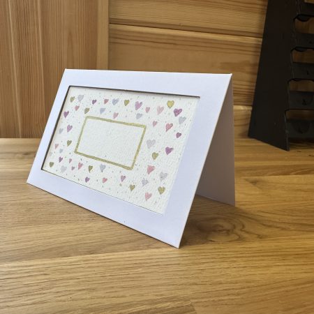 Small Pink and Purple Heart Postcard Design | Hand-Painted Watercolour
