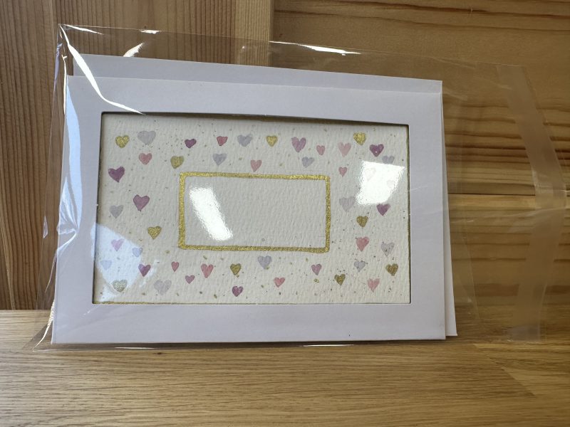 Small Pink and Purple Heart Postcard Design | Hand-Painted Watercolour