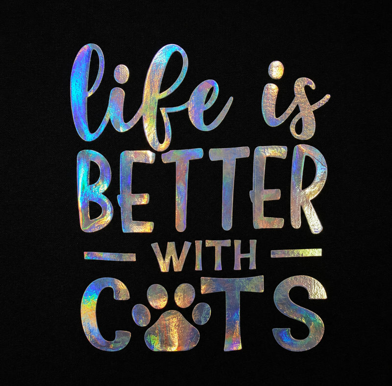 Life Is Better With Cats Holographic Tote Bag – Cat Lover Gift