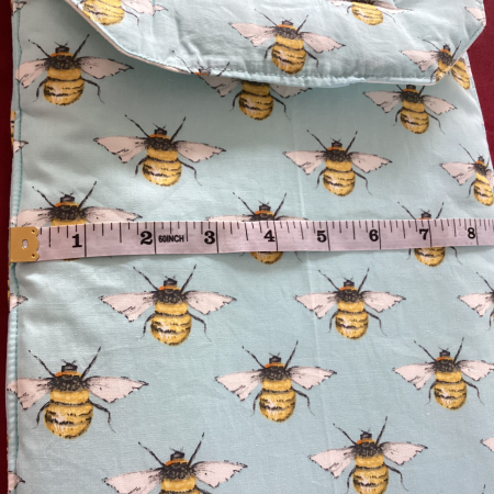 Lovely Padded Laptop/Ipad Cover/Pouch Baby Blue Fabric with Yellow Black & White Cute Bees