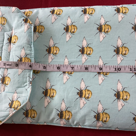 Lovely Padded Laptop/Ipad Cover/Pouch Baby Blue Fabric with Yellow Black & White Cute Bees