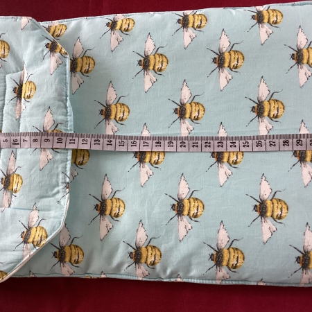 Lovely Padded Laptop/Ipad Cover/Pouch Baby Blue Fabric with Yellow Black & White Cute Bees