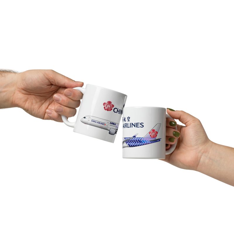 China Airlines A350 11oz White Ceramic Aviation Mug
