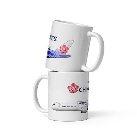China Airlines A350 11oz White Ceramic Aviation Mug