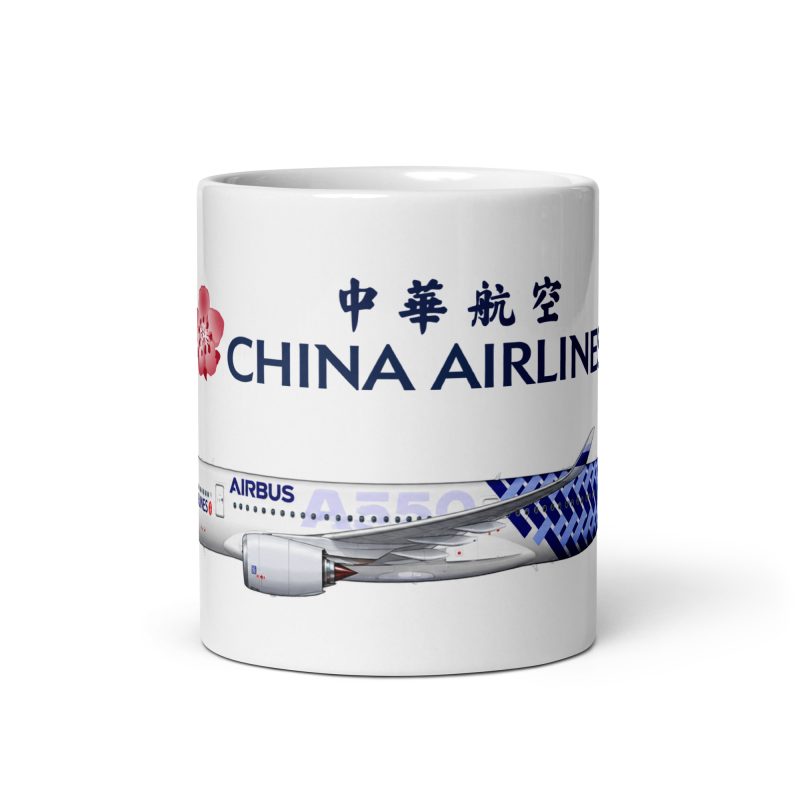 China Airlines A350 11oz White Ceramic Aviation Mug