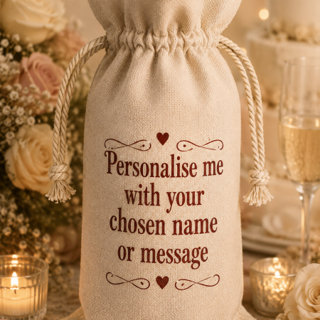 Wine Bottle Gift Bag. Personalise With Your Choice Of Name Or Message. A Fantastic Way To Present Something Bubbly .