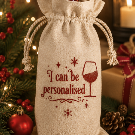 Wine Bottle Gift Bag. Personalise With Your Choice Of Name Or Message. A Fantastic Way To Present Something Bubbly .