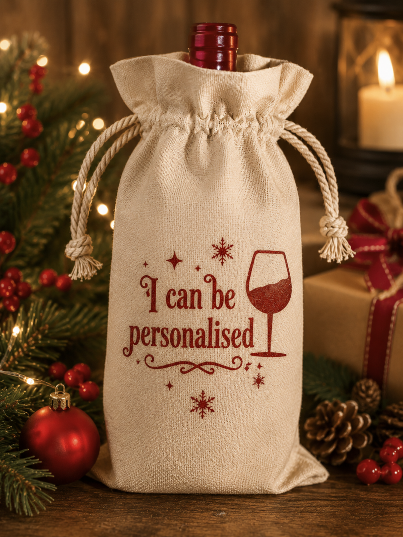 Wine Bottle Gift Bag. Personalise With Your Choice Of Name Or Message. A Fantastic Way To Present Something Bubbly .