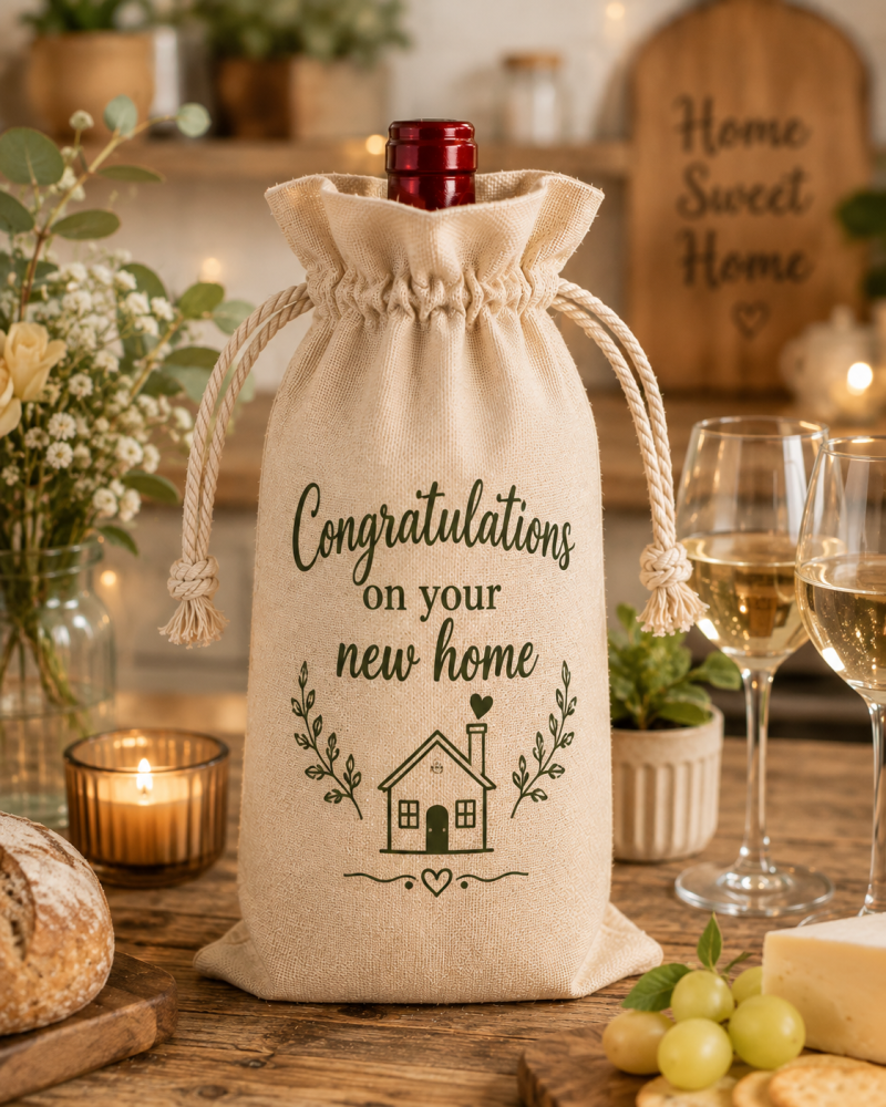 Wine Bottle Gift Bag. Personalise With Your Choice Of Name Or Message. A Fantastic Way To Present Something Bubbly .