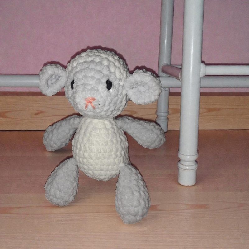Hand Crocheted Soft Lamb Plushie, UKCA Tested Baby Toy