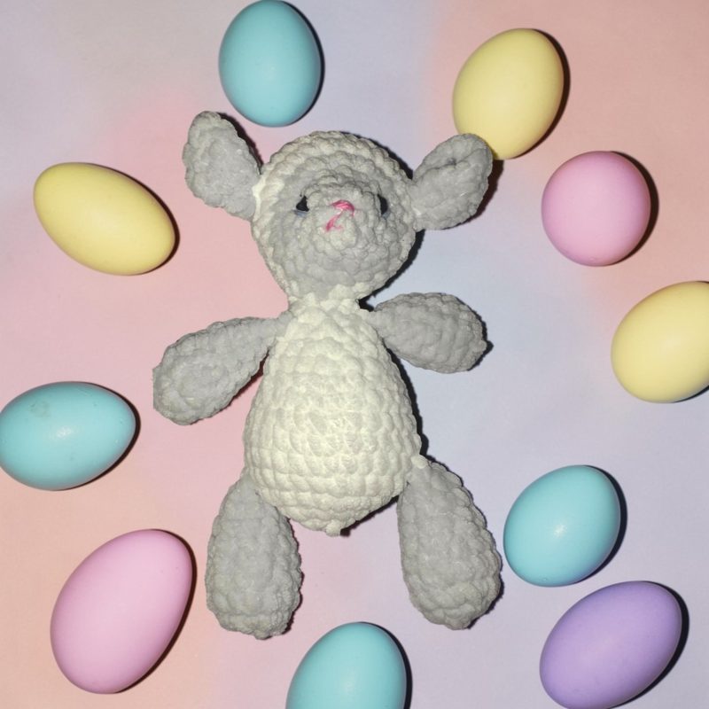 Hand Crocheted Soft Lamb Plushie, UKCA Tested Baby Toy