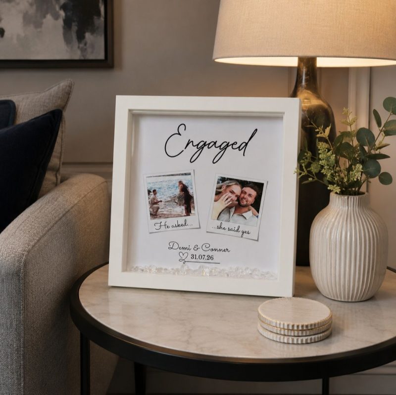 Personalised Engaged Frame, Engaged Gift, Engagement Box Frame, Engagement Gift