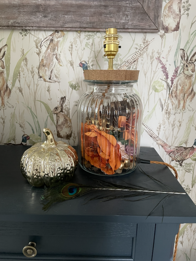 Autumn Inspired Glass Table Lamp