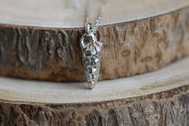 Handmade Hallmarked Sterling Silver Wentletrap Shell Pendant and Chain