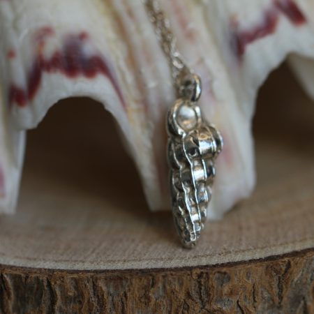 Handmade Hallmarked Sterling Silver Wentletrap Shell Pendant and Chain