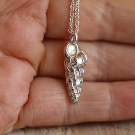 Handmade Hallmarked Sterling Silver Wentletrap Shell Pendant and Chain