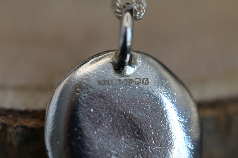 Handmade Hallmarked Sterling Silver Ammonite Pendant and Chain