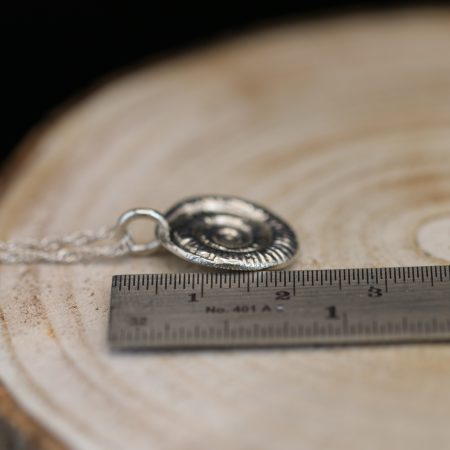 Handmade Hallmarked Sterling Silver Ammonite Pendant and Chain