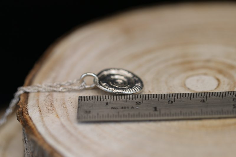 Handmade Hallmarked Sterling Silver Ammonite Pendant and Chain