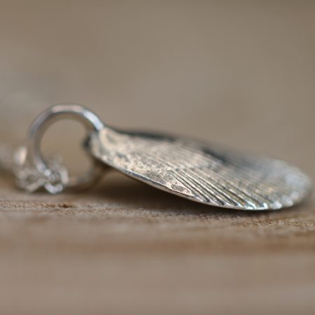 Handmade Hallmarked Sterling Silver Queen Scallop Shell Pendant and Chain