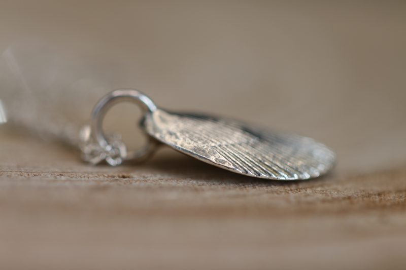 Handmade Hallmarked Sterling Silver Queen Scallop Shell Pendant and Chain