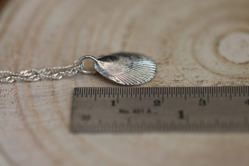 Handmade Hallmarked Sterling Silver Queen Scallop Shell Pendant and Chain