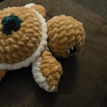 Handmade Crocheted Soft Turtle Plushie, 4 Inches, Custom Colours