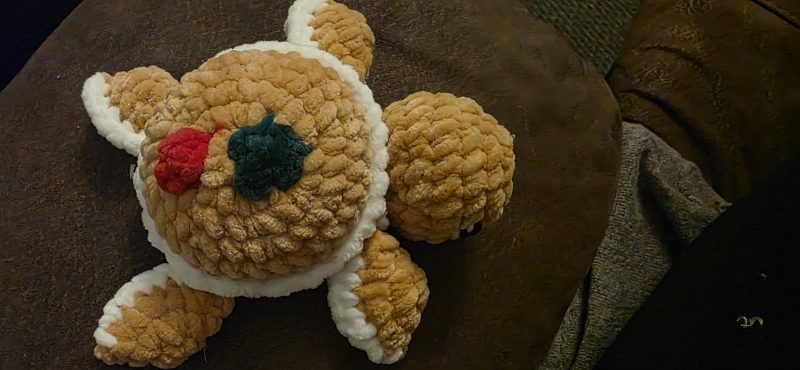 Handmade Crocheted Soft Turtle Plushie, 4 Inches, Custom Colours