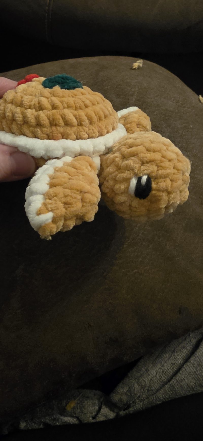 Handmade Crocheted Soft Turtle Plushie, 4 Inches, Custom Colours