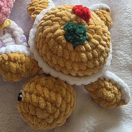 Handmade Crocheted Soft Turtle Plushie, 4 Inches, Custom Colours