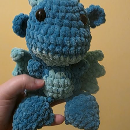 Handmade Soft Toy Dragon Plush, Custom Colour, 5 Inches Tall