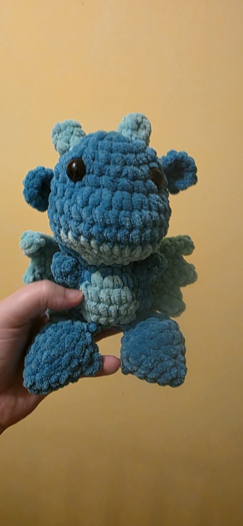 Handmade Soft Toy Dragon Plush, Custom Colour, 5 Inches Tall