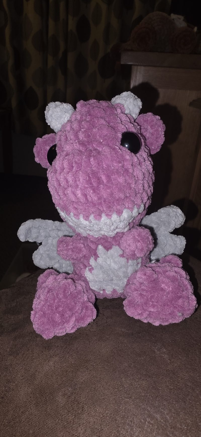 Handmade Soft Toy Dragon Plush, Custom Colour, 5 Inches Tall