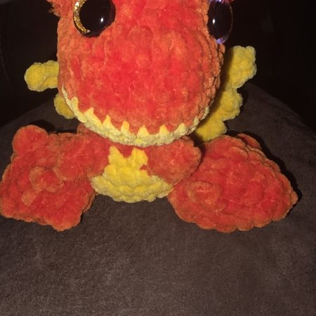Handmade Soft Toy Dragon Plush, Custom Colour, 5 Inches Tall