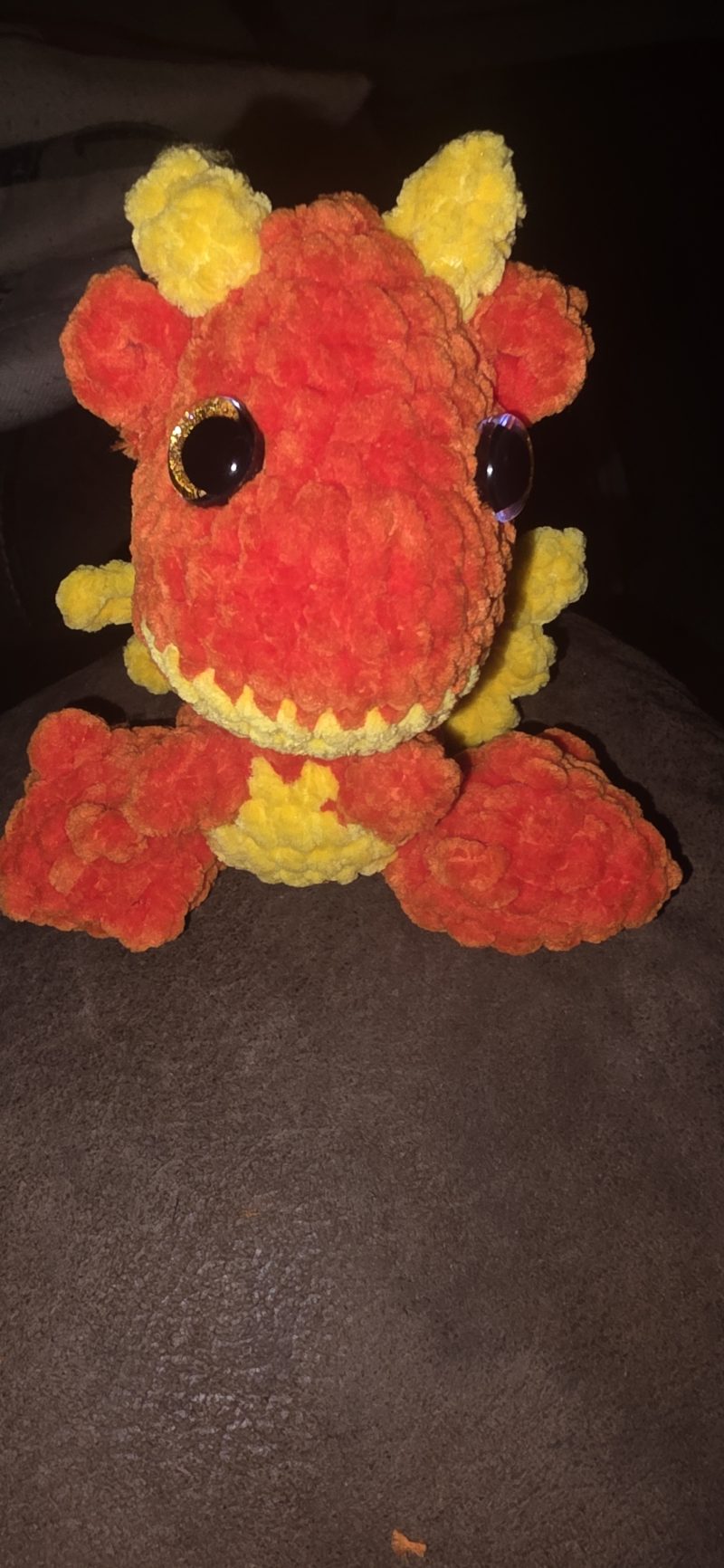Handmade Soft Toy Dragon Plush, Custom Colour, 5 Inches Tall