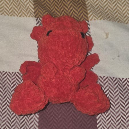 Handmade Soft Toy Dragon Plush, Custom Colour, 5 Inches Tall