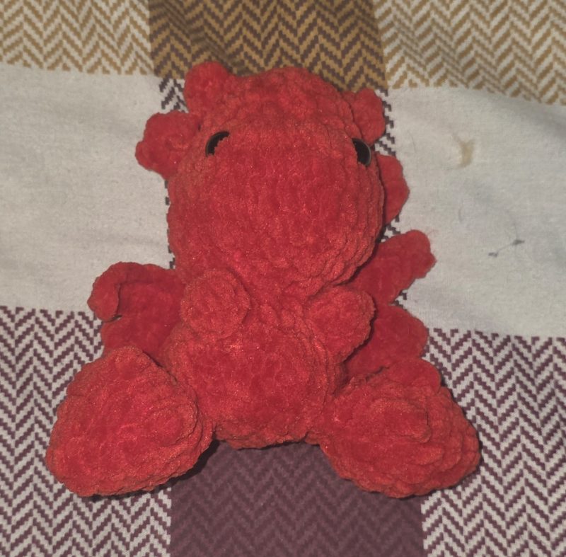 Handmade Soft Toy Dragon Plush, Custom Colour, 5 Inches Tall