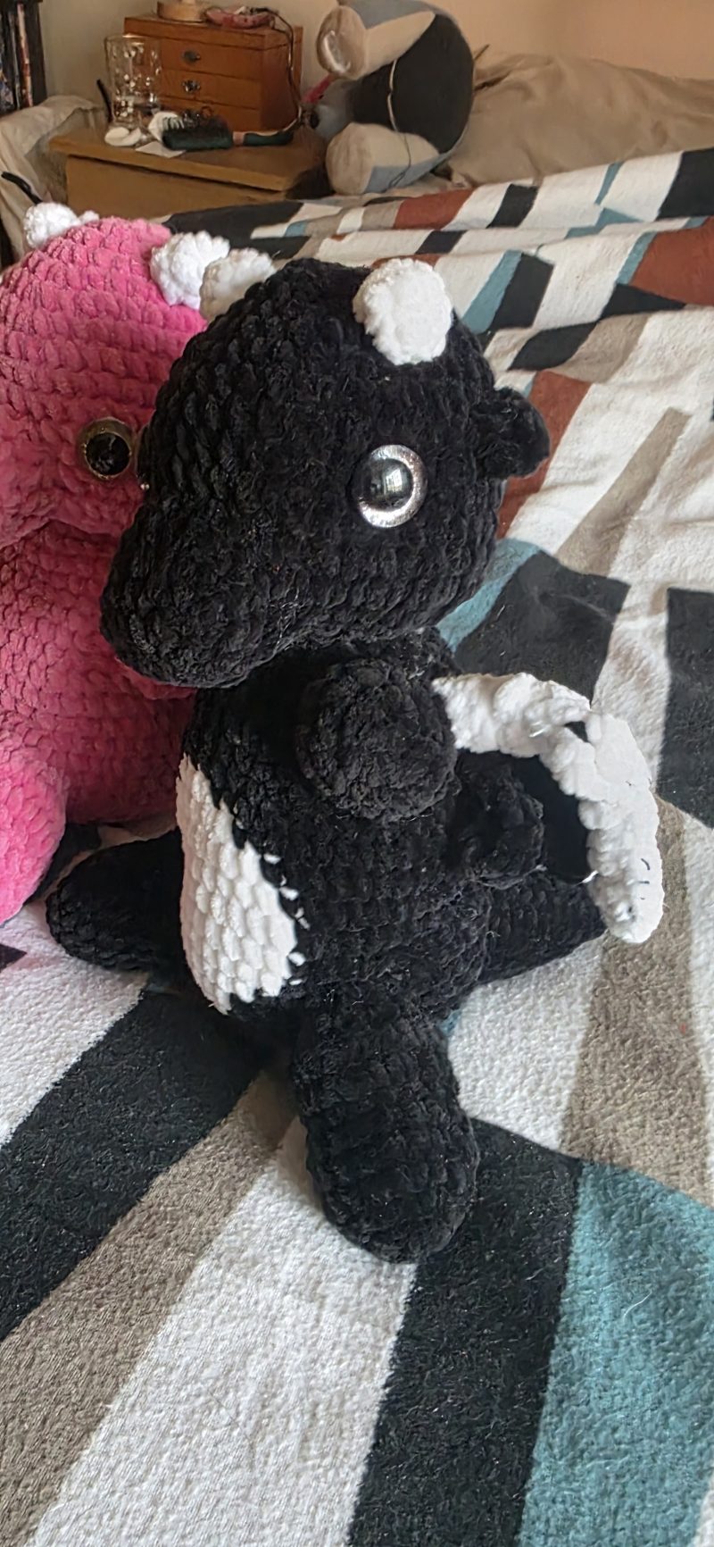 Handmade Soft Toy LARGE Dragon Plush, Custom Colour, 13 Inches Tall