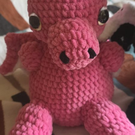 Handmade Soft Toy LARGE Dragon Plush, Custom Colour, 13 Inches Tall