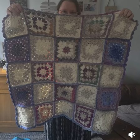 31 inch square baby blanket /knee blanket.