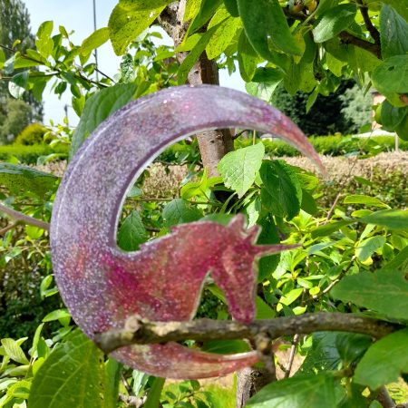 Very Cute Sparkly Resin Unicorn Suncatcher in Pink and Purple. A Lovely Gift For A Childs Room
