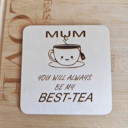 wooden Mum coaster