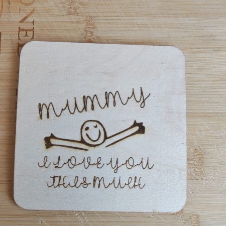 wooden Mum coaster